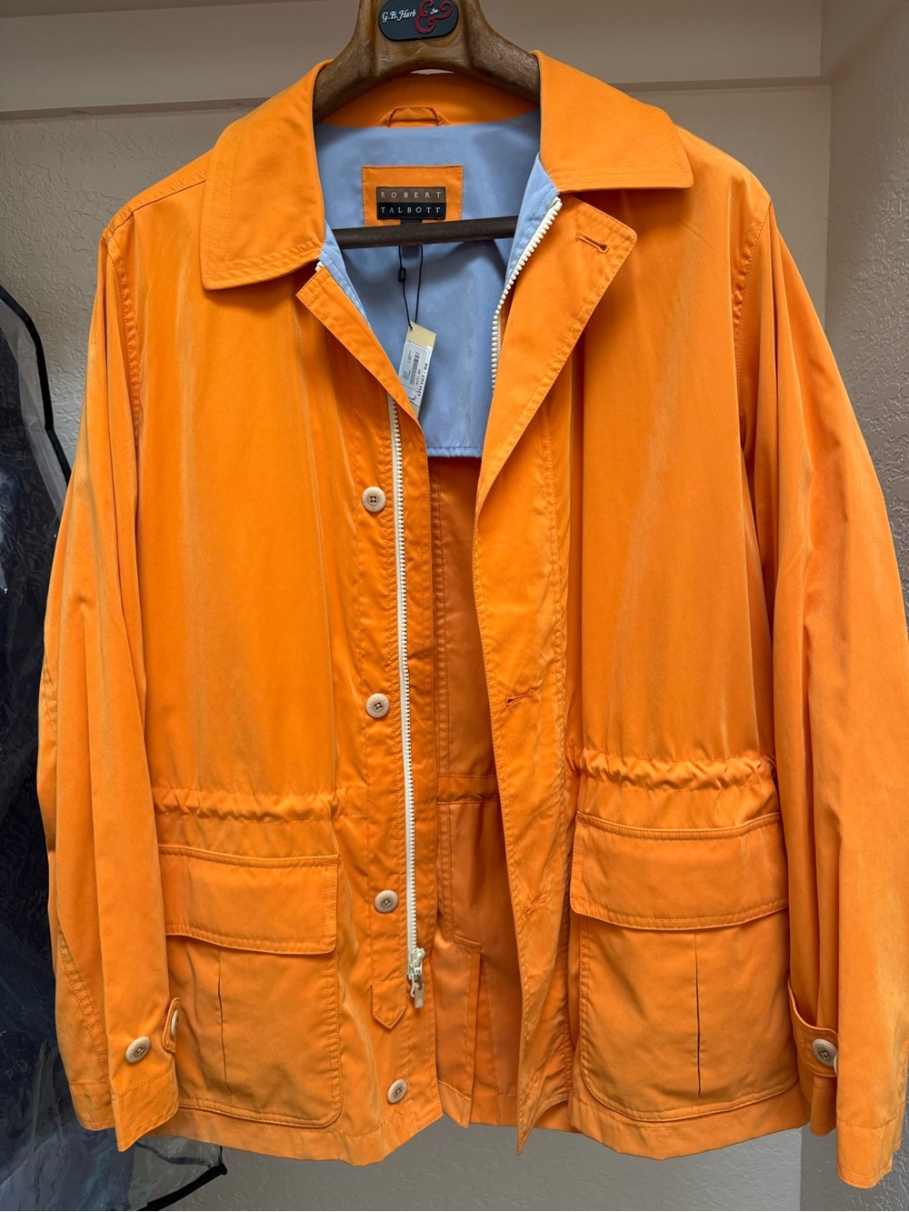Robert Talbott Bright Orange Lightweight Shirt Jacket